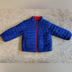 Ralph Lauren polo boys navy blue red reversible puffer jacket NWOT 2T